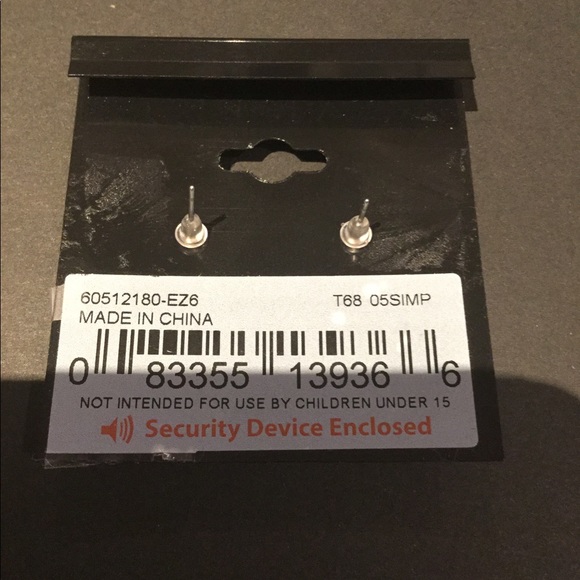 Napier Twotone Flower Button Earrings - Picture 3 of 4